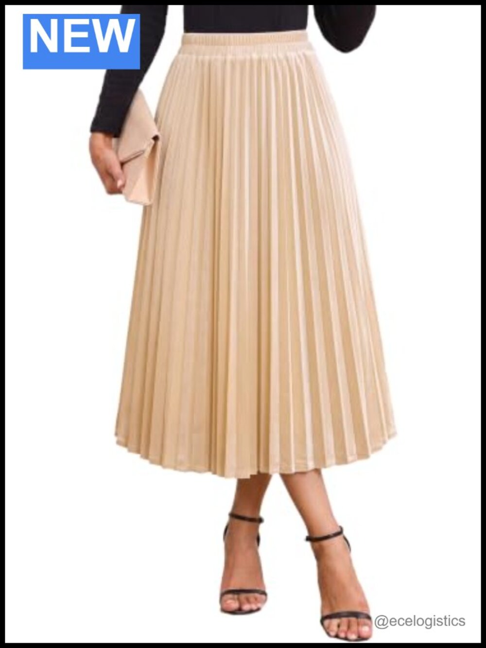 Pleated Midi Skirt High Waist A-Line Velvet Long Skirt